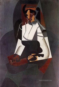  frau - Frau mit einer Mandoline nach Corot 1916 Juan Gris
